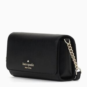 KATE SPADE Staci Small Flap Leather Crossbody in Black